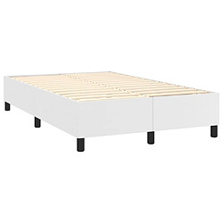 Avis vidaXL Sommier à lattes de lit avec matelas Blanc 120x200cm Similicuir