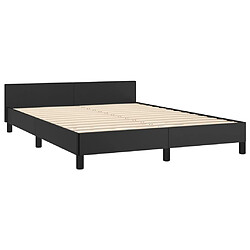 Avis vidaXL Cadre de lit avec tête de lit sans matelas noir 140x190 cm