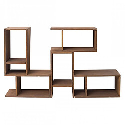 Mobili Rebecca® Bibliotheque Meuble de Rangement Bois Marron Mobilier Bureau Salon Chambre 