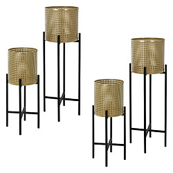 ML-Design Supports à fleurs set de 4 en acier Pot de fleurs Support de plantes Colonne de 