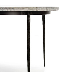 Table de Salle à Manger Thai Natura Noir Gris Métal Marbre 125 x 75 x 125 cm