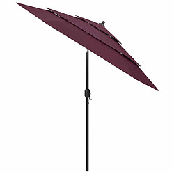 Maison Chic Parasol Jardin | Parasol à 3 niveaux avec mat en aluminium Bordeaux 2,5 m - GKD60174