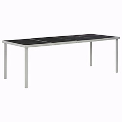 vidaXL Table de jardin Noir 220x90x74,5 cm Acier