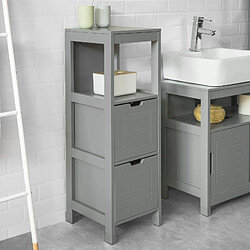 SoBuy FRG127-SG Meuble Demi-Colonne Meuble Bas de Salle de Bain Armoire Toilette