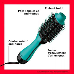 Avis Seche Cheveux REVLON Teal Blue Brosse séchante et coiffante - Technologie ionique - 2 vitesses - Bleu