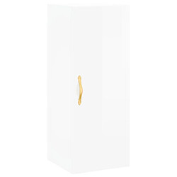 Maison Chic Armoire murale,Meuble de Rangement,Armoire Suspendue blanc brillant 34,5x34x90 cm -MN99265