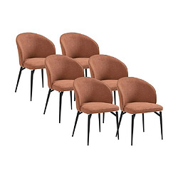 Vente-Unique Lot de 6 chaises en tissu et métal - Terracotta - GILONA