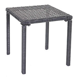 Mendler 2x Chaises longues HWC-E27 en polyrotin ~ noir, coussins gris foncé pas cher