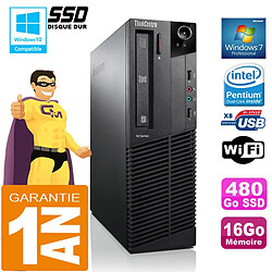 PC Lenovo M92p SFF Intel G630 Ram 16Go Disque 480 Go SSD Graveur DVD Wifi W7 - Occasion