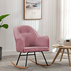 Maison Chic Chaise à bascule | Fauteuil Relax, design moderne Rose Velours -GKD66149