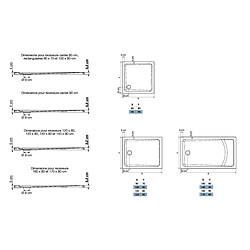 Receveur de douche blanc Bac Extra Plat 80 x 80 x 3,2 cm Kinestart Kinedo RD080 pas cher