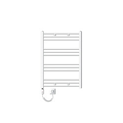 LuxeBath Radiateur électrique pour salle de bains Sahara 750x800 mm Blanc courbé Raccord latéral & thermoplongeur 300W 