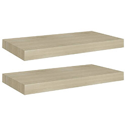 vidaXL Étagères murales flottantes 2 pcs chêne 50x23x3,8 cm MDF