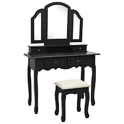 Helloshop26 Ensemble de coiffeuse et tabouret 100 x 40 x 146 cm noir 02_0006227