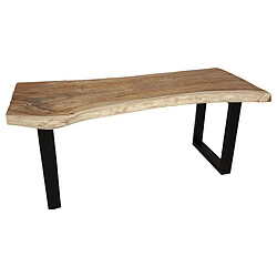 Table Romimex Noir Naturel Bois de suar 200 x 75 x 100 cm 