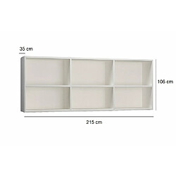 Inside 75 Sur-meuble 6 niches de rangements pour lit escamotable horizontal 90 x 200 cm Hauteur 106 cm finition blanc mat