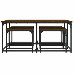 Acheter Maison Chic Ensemble de 5 Tables basses gigognes,Table Console pour salon chêne marron bois d'ingénierie -MN78915