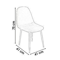 Toilinux Lot de 4 Chaises de table design velours Inoui - Gris