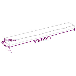 vidaXL Étagère murale marron foncé 80x10x4 cm bois chêne massif traité pas cher