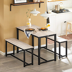 SoBuy OGT25-HN Ensemble Table à Manger et 2 Bancs, Set de 3 Pièces, Ensemble de Table de Cuisine avec 2 Bancs