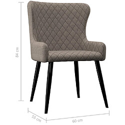 vidaXL Chaises à manger lot de 2 taupe tissu pas cher