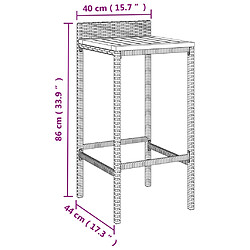 vidaXL Tabourets de bar lot de 2 noir résine tressée et bois d'acacia pas cher