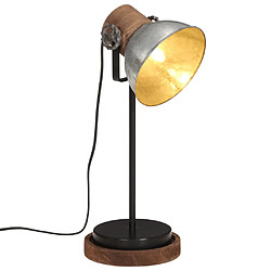 vidaXL Lampe de bureau 25 W argent vintage 17x17x50 cm E27 