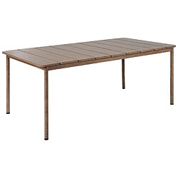 Beliani Table de jardin 185x96 cm Métal Bois foncé FLAVIA 