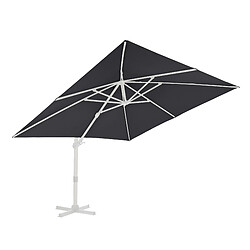 AXI Apollo Premium Parasol Déporté Blanc/Gris - Parasol Déporté Rectangulaire 300x300cm - Parasol Pied Déporté, structure aluminium - Rotation 360 - Parasol Déporté Inclinable - Résistant aux UV