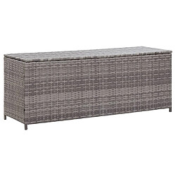 Helloshop26 Coffre boîte meuble de jardin rangement gris 150 x 50 x 60 cm résine tressée 02_0013086