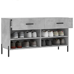 Acheter Maison Chic Banc à chaussures | Meuble de rangement à chaussures Meuble d'Entrée gris béton 102x35x55 cm bois d'ingénierie -MN29859