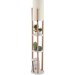 Hanah Home Lampadaire Circle Nora blanc et beige.