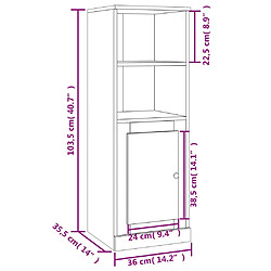 vidaXL Buffet haut sonoma gris 36x35,5x103,5 cm bois d'ingénierie pas cher