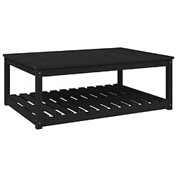 vidaXL Table de jardin noir 121x82,5x45 cm bois massif de pin