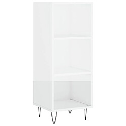 Maison Chic Buffet,Meuble de Rangement,commode pour salon,Cuisine Blanc brillant 34,5x34x180 cm Bois d'ingénierie -MN29920 pas cher