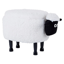 Beliani Pouf animal en tissu blanc avec coffre SHEEP 