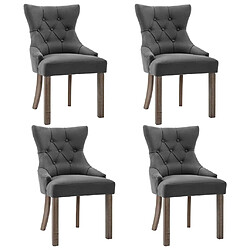 vidaXL Chaises à manger lot de 4 gris tissu