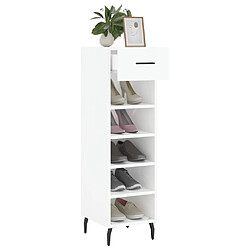 Acheter Maison Chic Armoire à chaussure 30x35x105 cm,Meuble à Chaussures Blanc brillant Bois ingénierie -MN86088