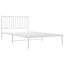 Acheter Maison Chic Lit adulte - Cadre de lit métal avec tête de lit pour chambre blanc 107x203 cm -MN80073