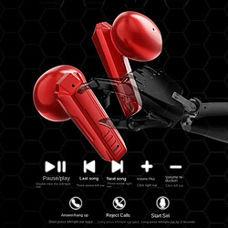 Avis Gx-9 Bluetooth 5.3 Casque Réduction Du Bruit Basse Musique Écouteur Casque De Jeu Sans Fil Rouge