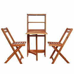 Maison Chic Mobilier de table de bistro pliable et chaises de jardin 3 pcs Bois d'acacia solide -GKD185837