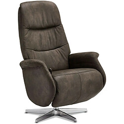 FURNHOUSE Fauteuil relax pivotant en tissu marron