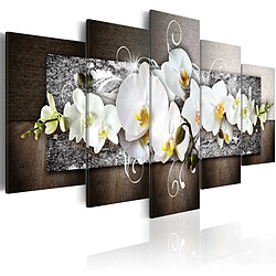 Decoshop26 Tableau toile de décoration murale impression premium en 5 parties sur châssis en bois motif Fleur d'innocence 100x50 cm 11_0016257 