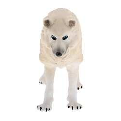 2pcs Plastique Blanc Loup Modèle Figurines Enfants Accessoires éducatifs Ornements de Table