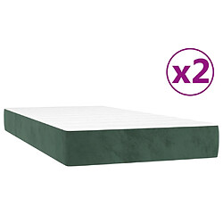 Acheter vidaXL Sommier à lattes de lit et matelas Vert foncé 200x200cm Velours