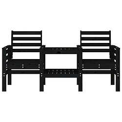 Avis Maison Chic Banc de jardin 2 places | Banquette de jardin avec table | Chaise Relax noir bois massif de pin -MN49240