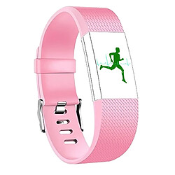 Wewoo Bracelet pour montre connectée Dragonne sport ajustable carrée FITBIT Charge 2taille S10,5x8,5cm rose 