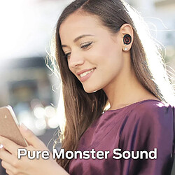 Avis Universal Monster réalise 100 bouchons d'oreilles sans fil de transport aérien, Bluetooth 5.0 casque stéréo intra-auriculaire, microphone intégré