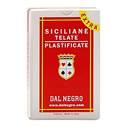 Dal Negro Siciliane Extra 014009 Italian Regional Playing Cards Red Case - Deck of 40 Cards [ Italian Import ] 