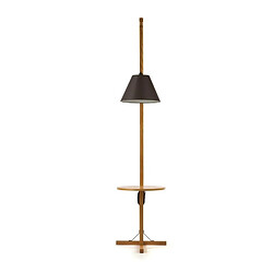 Paris Prix Lampadaire Design avec Table d'Appoint ""Floor"" 199cm Chêne & Noir